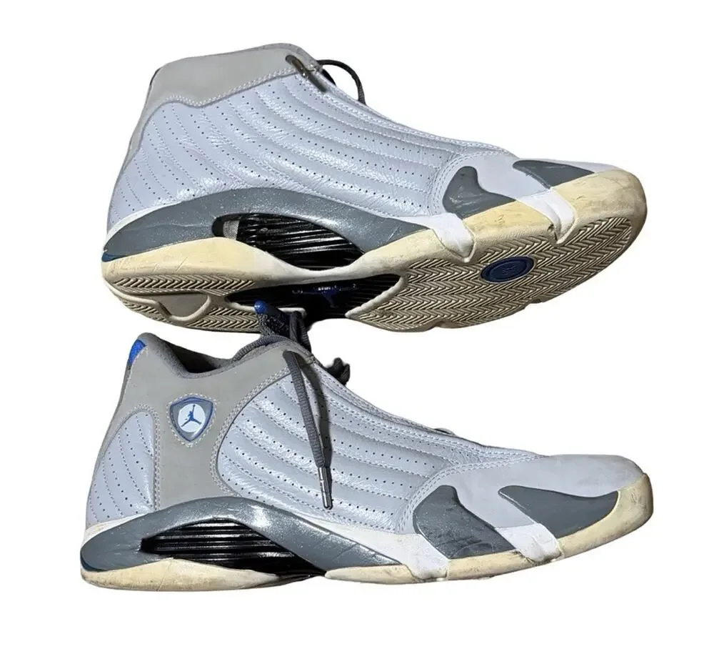 Nike Air Jordan 14 Retro Wolf Grey Sport Blue 2014 487471-004 Men’s Size 13